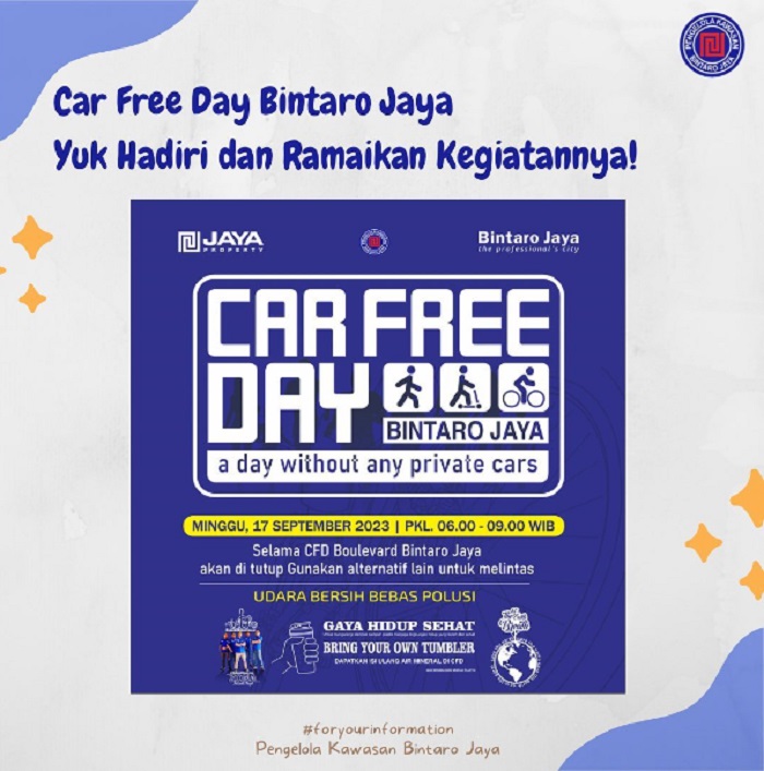 Yuk Ikut Car Free Day Di Bintaro Jaya Hari Minggu September