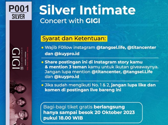 Tangsel Life Akan Live Bareng Band Gigi Malam Ini Ada Bagi Bagi Tiket