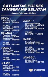 Jadwal layanan SIM Keliling di Tangerang Selatan