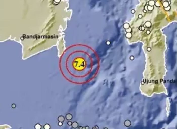 Gempa Bumi Magnitudo 7 4 Guncang Kalsel Getarannya Terasa Hingga Jawa