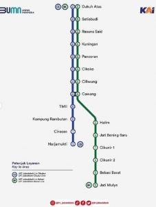 peta layanan LRT Jabodebek