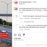 Mobil Putar Balik di ruas jalan tol Palembang