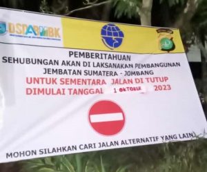 Penutupan Jalan Sumatera, Jombang Ciputat, Tangerang Selatan