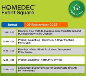 jadwal acara HOMEDEC 2023 hari kedua