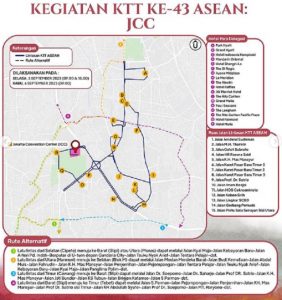 jalur alternatif kegiatan KTT ke 43 ASEAN di JCC