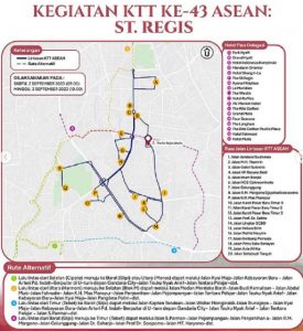 jalur alternatif kegiatan KTT ke 43 ASEAN di St Regis