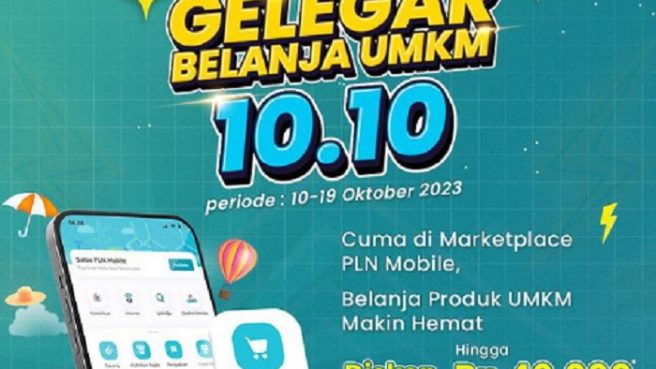Promo Harbolnas 10.10 ini berlaku mulai 10 Oktober 2023 sampai 19 Oktober 2023 untuk setiap transaksi marketplace di aplikasi PLN Mobile.