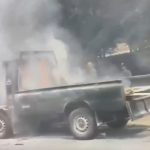 Mobil pick up terbakar di bintaro pada tanggal 4 Oktober 2023