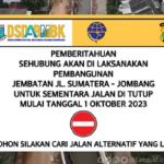 Mulai hari ini, Minggu 1 Oktober 2023, ada pembangunan jembatan Puri Indah Bintaro