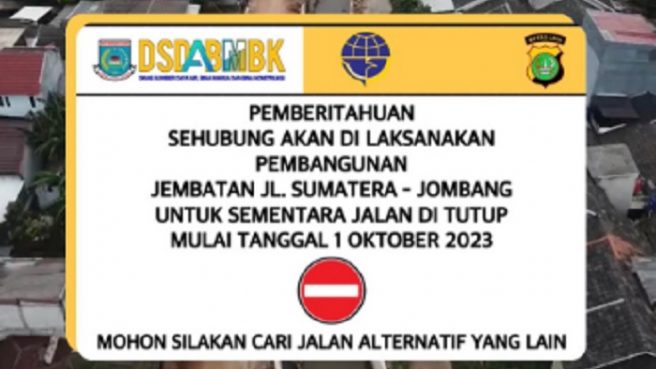 Mulai hari ini, Minggu 1 Oktober 2023, ada pembangunan jembatan Puri Indah Bintaro