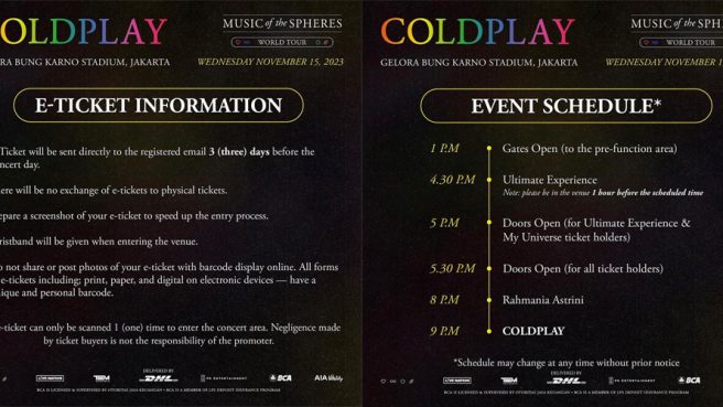 Rundown konser Coldplay