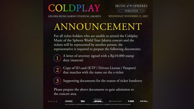 surat kuasa konser coldplay