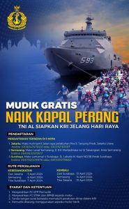 mudik gratis naik kapal perang TNI AL
