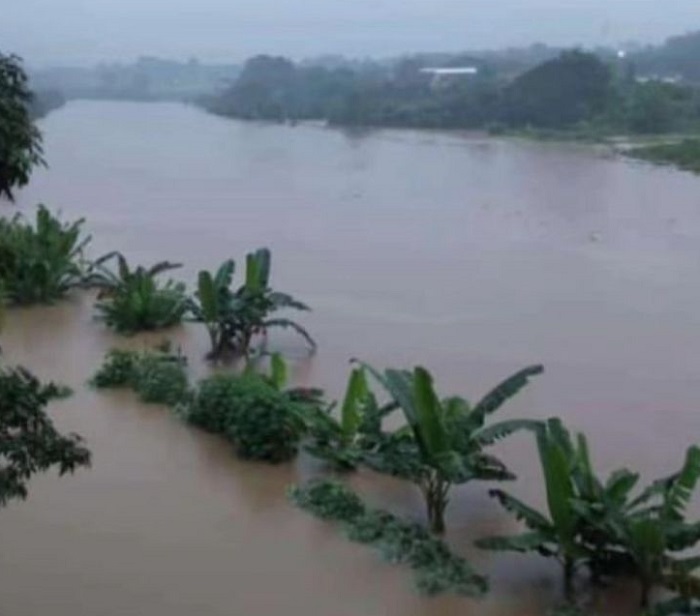 Sungai Cisadane meluap