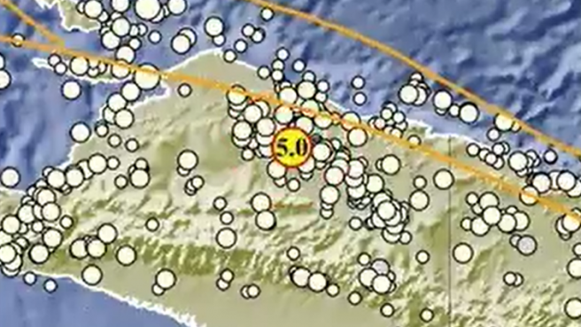gempa di tenggara mamberamo tengah, papua