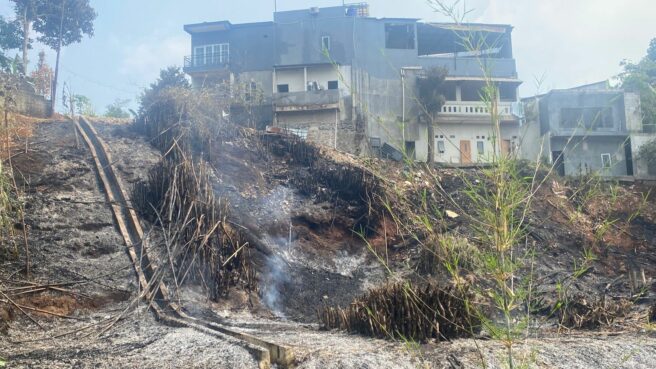 lahan terbakar Setu Tangsel