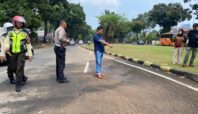 olah TKP tersungkurnya pelaku curanmor di jalan BSD Grand Boulevard