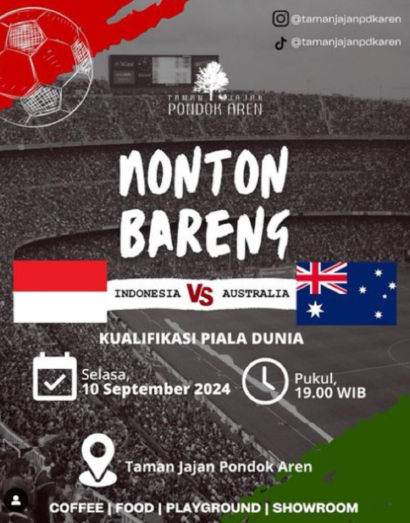 Nobar timnas Indonesia vs Australia di Tangsel