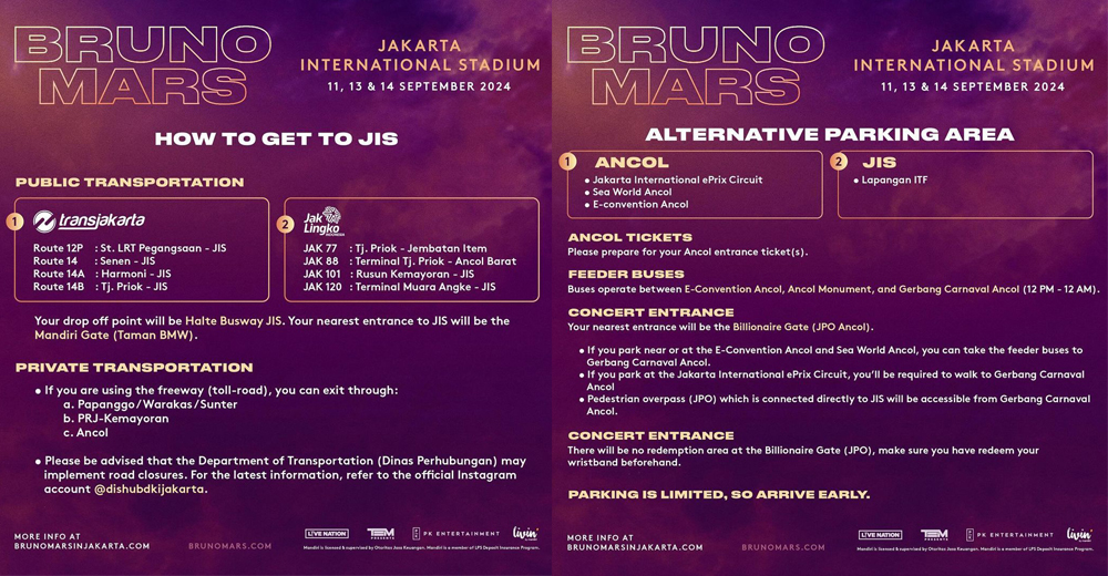 rute transjakarta konser bruno mars