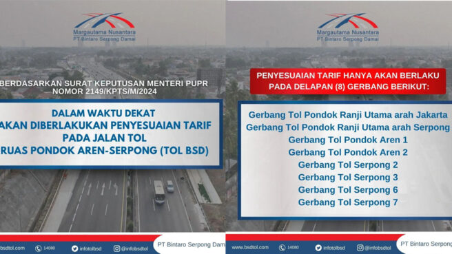 tarif tol bsd terbaru