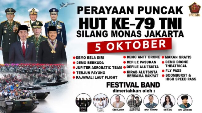 HUT ke-79 TNI di Monas