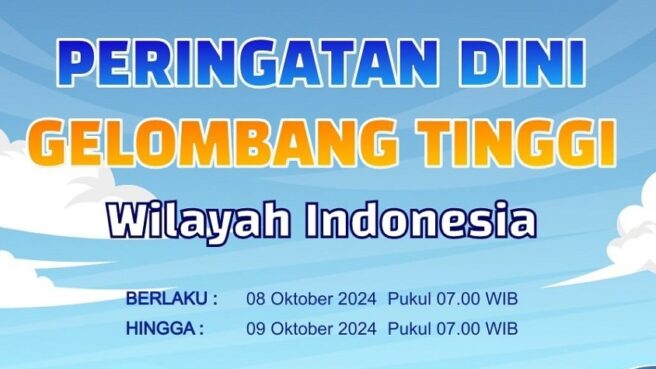 peringatan dini gelombang tinggi 8-9 oktober 2024