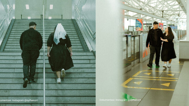 foto pre-wedding di MRT Jakarta