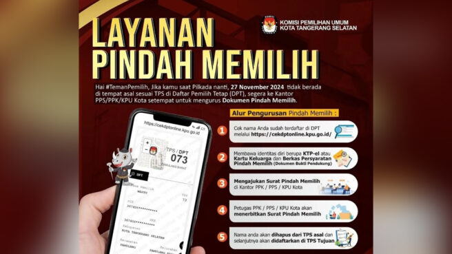 layanan pindah memilih pilkada 2024 di tangsel