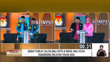 benyamin-pilar bahas infrastruktur saat debat kedua pilkada tangsel 2024