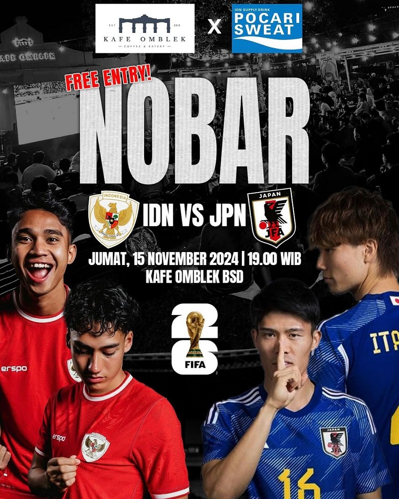 tempat nobar indonesia vs jepang di tangsel