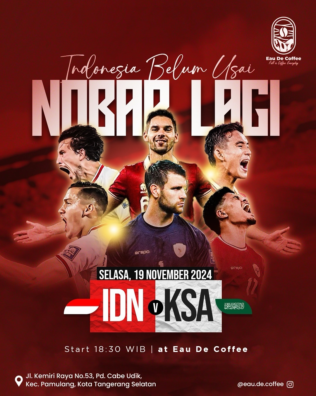 Tempat nobar Indonesia vs Arab Saudi 19 November 2024