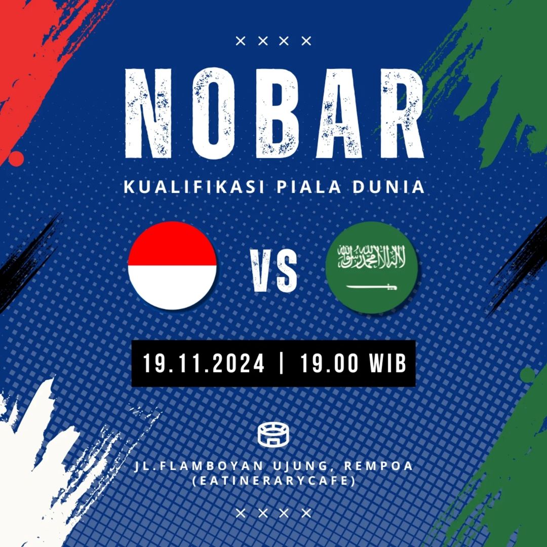 Tempat nobar Indonesia vs Arab Saudi 19 November 2024