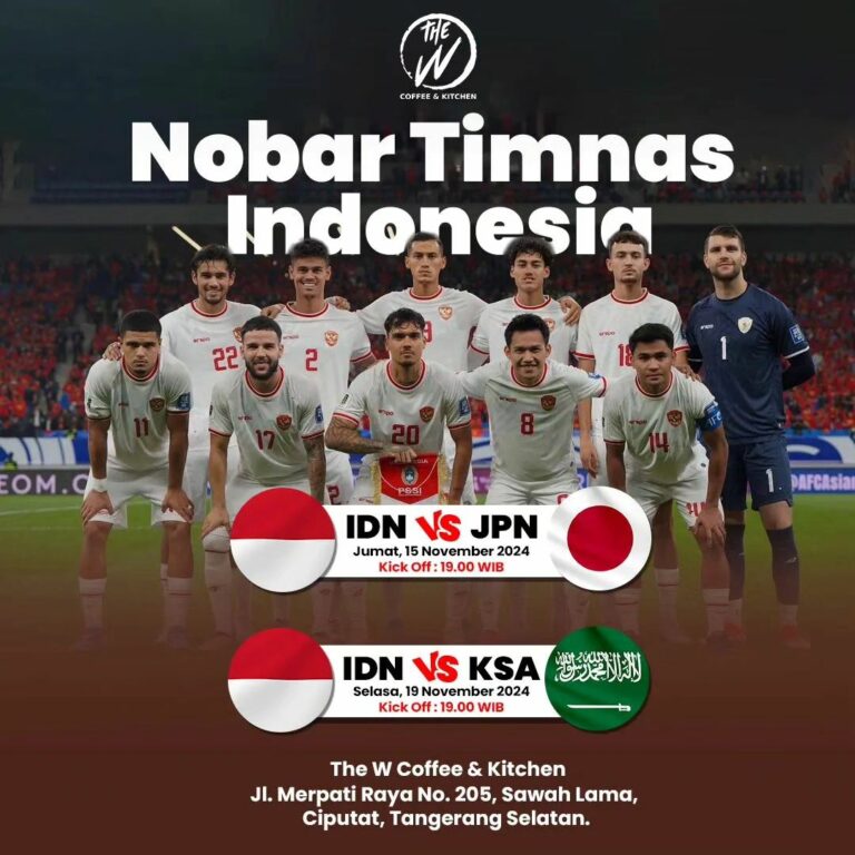 Tempat nobar Indonesia vs Arab Saudi 19 November 2024