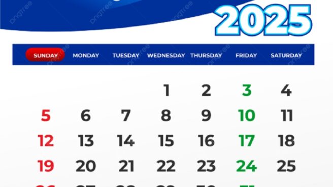 Kalender Januari 2025