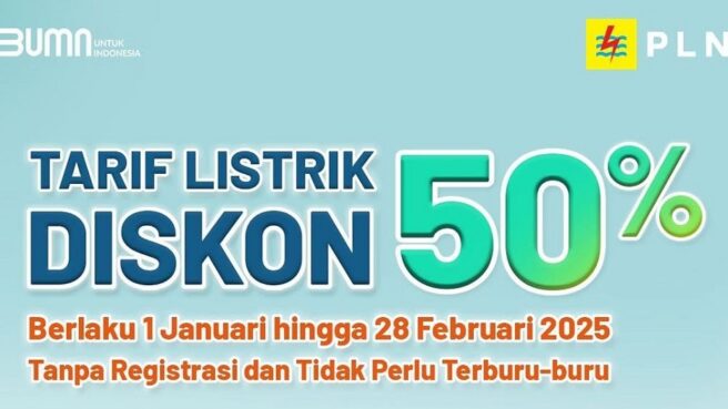 diskon tarif listrik 50 persen