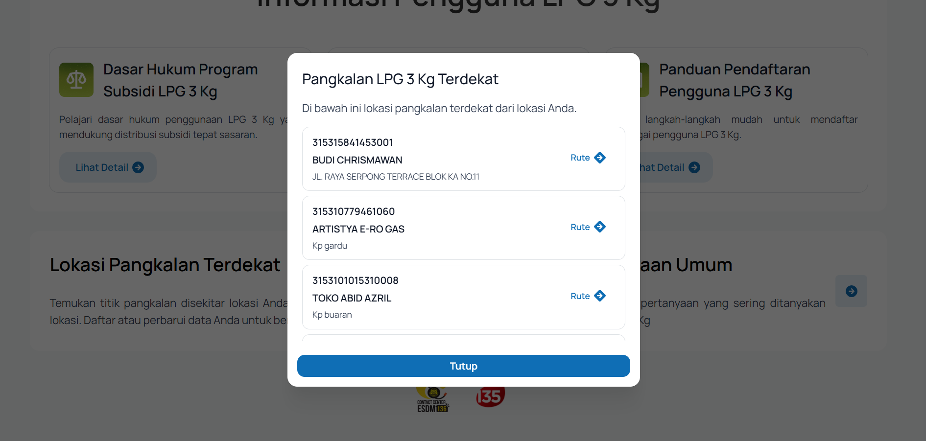 Pangkalan resmi LPG 3 Kg