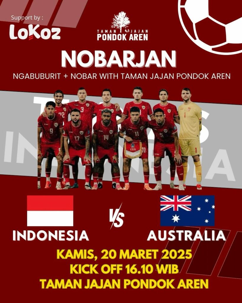 Tempat nobar Indonesia vs Australia di Tangsel