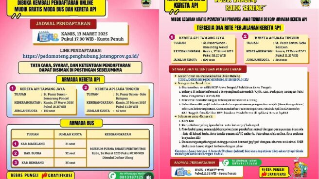 Mudik gratis Pemprov Jateng 2025