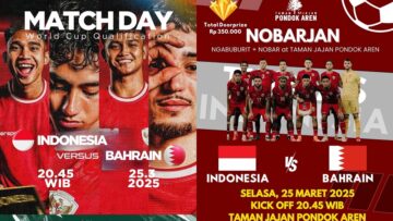 tempat nobar Indonesia vs Bahrain di Tangsel hari ini, 25 Maret 2025