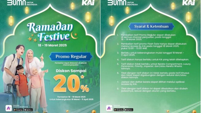 Tiket kereta diskon 20 persen Ramadan Festiv 2025