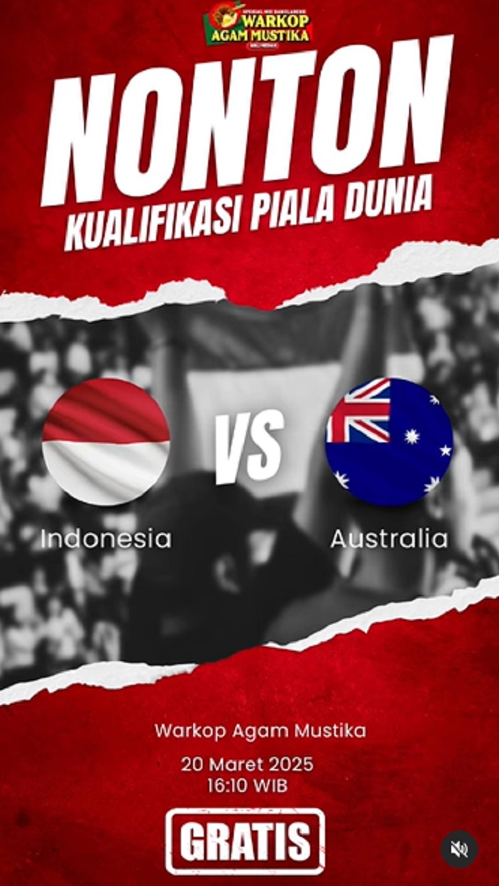 Tempat nobar Indonesia vs Australia di Tangsel