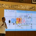 Ketua konsorsium pemenang lelang proyek PSEL Tangsel, Bobby Gafur Umar, saat melakukan pemaparan di Puspemkot Tangsel, Senin (5/5). Foto: Andre Pradana/Tangselife