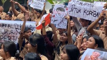 aksi demonstrasi pelajar waskito