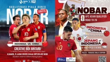 Tempat nobar Indonesia vs China di Tangsel malam ini