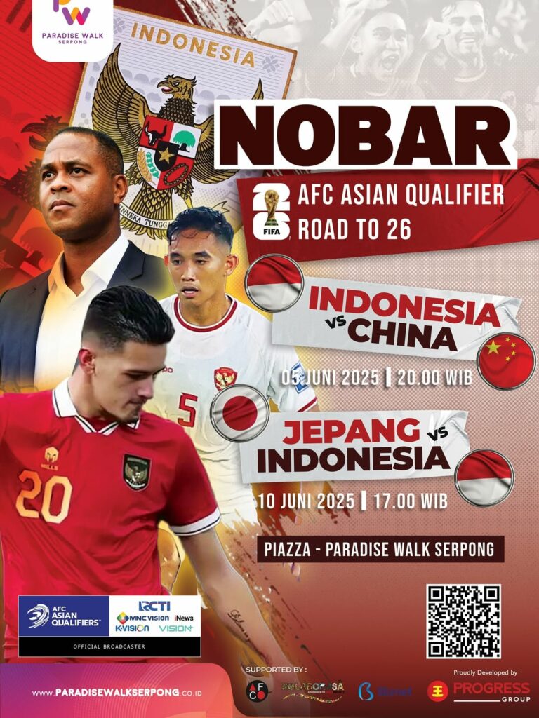 Tempat nobar Indonesia vs China di Tangsel malam ini
