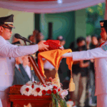 upacara penurunan bendera HUT ke-80 RI