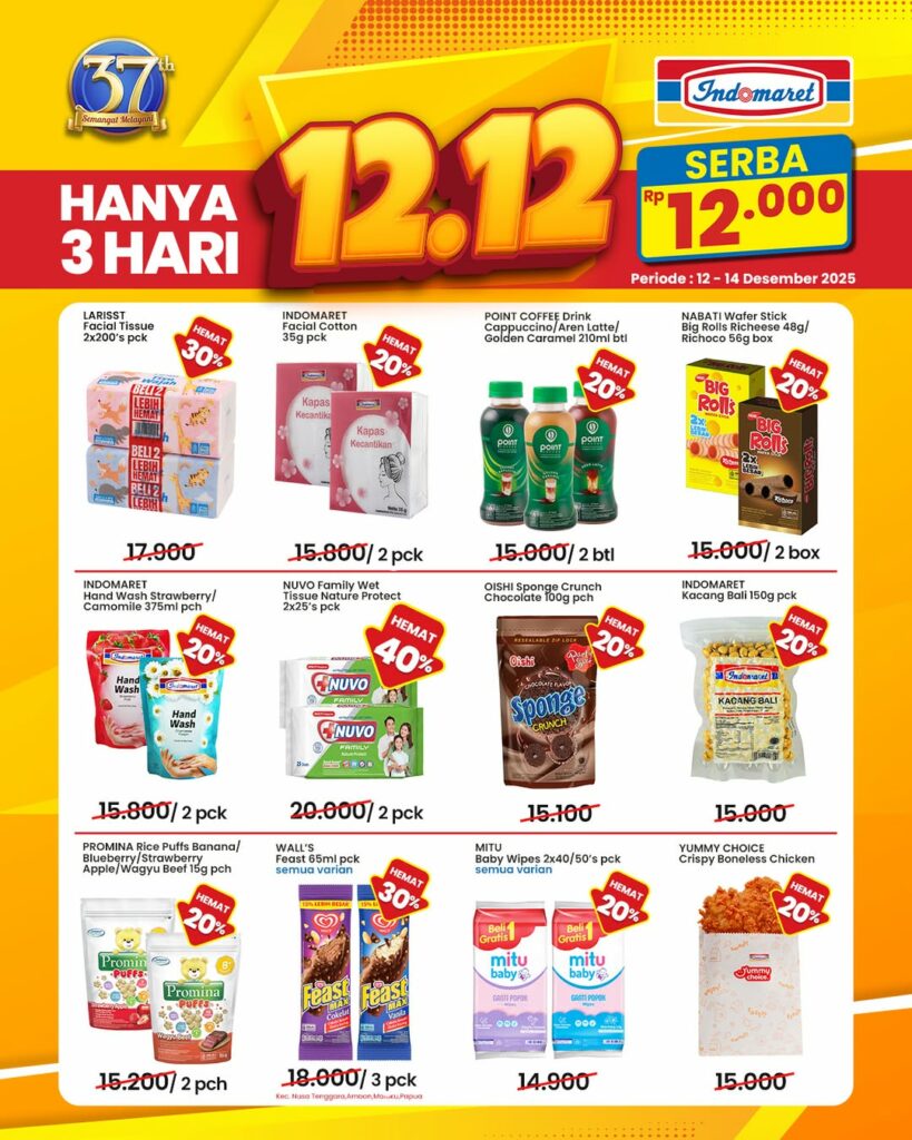Promo 12.12 Alfamart dan Indomaret Hari Ini: Beli 1 Gratis 1 hingga Minyak Goreng 2L Rp36.900! 2 promo 12.12