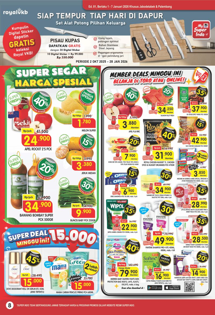 Promo Superindo Hari Ini Sabtu 3 Januari 2026: Diskon Kebutuhan Rumah Tangga, Daging Segar, hingga Mie Instan 2 Promo Superindo hari ini