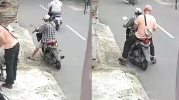 Pria Tempel Stiker QR Code Judi Online di Jaksel